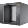 IT-BUDGET 19 inch sieninis spintelė TAUNUS 9U 450mm stiklo durelės užrakinama juoda (90ITB19945GS)