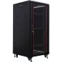 IT-BUDGET 19 colių tinklo spintelė SRK - 27U - 600x600 mm - stiklo/plieno durelės - išardoma (Flatpack) - juoda (90ITB19SRK2766GSN)