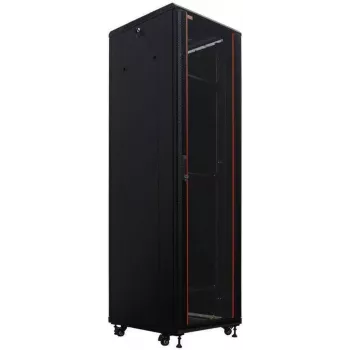 IT-BUDGET 19 inch tinklo spintelė SRK, 38U, 600x800 mm, stiklo/plieno durelės, surenkama, juoda 90ITB19SRK3868GSN