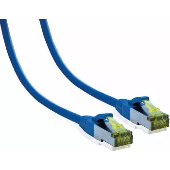 IT-BUDGET Premium tinklo kabelis Cat.6A su Cat.7 kabeliu, 600 MHz, be halogenų, PoE+, 10Gbit, mėlynas, 2 m (90ITB6A7PK2B)