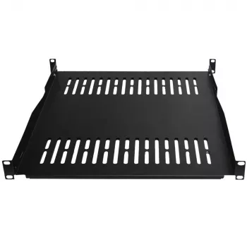 IT-BUDGET 19 inch fiksuota stelažo lentyna / prietaisų padėklas, 80 kg apkrova, 450 mm gylis, reguliuojamo gylio tvirtinimas, juoda 90ITB19FBX450S