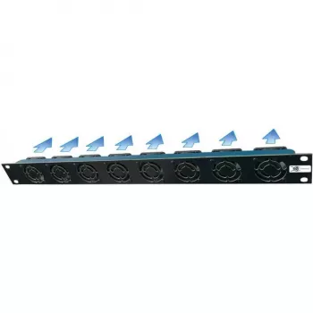 Liebernetz 19 inch 1U stovo ventiliatorių blokas, horizontalus įtraukimas, 95 m³/h, 12V DC, 34 dB, juodas (90LN19LUE1HE8B)