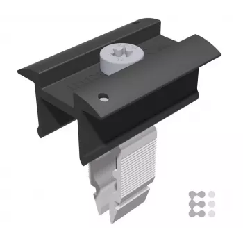 Schletter Rapid16 įžeminimo spaustukas PV moduliams 30–40 mm, juodas eloksiruotas aliuminis (131121-901)