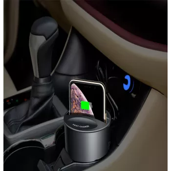 CYOO Cup belaidis įkroviklis 15W Qi automobilinė įkrovimo stotelė juodas CY122326
