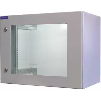 RESISTER 19 inch Tinklo spintelė PRO - IP66 lauko ir pramoninė - Peržiūros durelės - 9U - 600x400 mm - Šviesiai pilka (90RR19WV94GG)