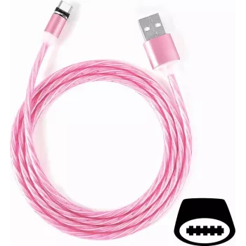 CYOO Flow Light USB-C kabelis 1 m rausvas su šviečiančiu LED srauto efektu CY120984