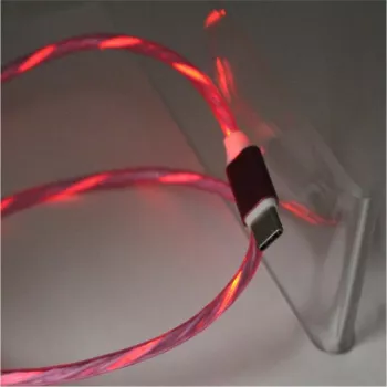 CYOO Flow Light USB-C kabelis 1 m rausvas su šviečiančiu LED srauto efektu CY120984