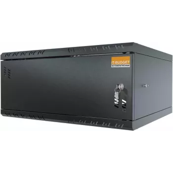 IT-BUDGET TAUNUS 19 colių sieninis spintelė 4U, 450 mm gylio, rakinamos plieninės durelės, juoda 90ITB19445MS