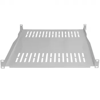 IT-BUDGET 19 inch fiksuota stelažo lentyna / prietaisų padėklas - 80 kg apkrova, 550 mm gylis, reguliuojamo gylio tvirtinimas, šviesiai pilka (90ITB19FBX550G)
