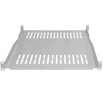 IT-BUDGET 19 inch fiksuota stelažo lentyna / prietaisų padėklas - 80 kg apkrova, 550 mm gylis, reguliuojamo gylio tvirtinimas, šviesiai pilka (90ITB19FBX550G)