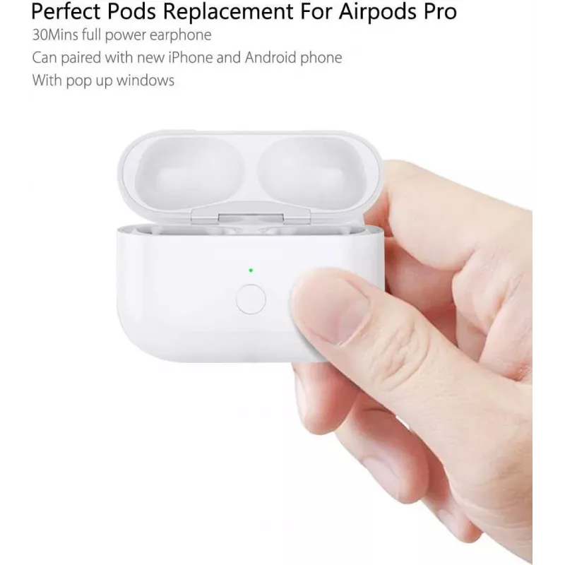 CYOO įkrovimo dėklas Apple AirPods Pro (1 ir 2 kartos) ausinėms, baltas, laidinis ir belaidis įkrovimas CY121780
