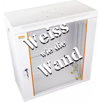 IT-BUDGET 19 inch sieninis tinklo spintos SWA 12U 600x300mm su stiklinėmis durelėmis, nuimamais šonais, grynai balta 90ITB19WS1263GW