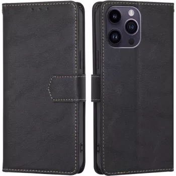 CYOO Premium BookCase dėklas piniginė iPhone 14 Pro, juodas CY122793