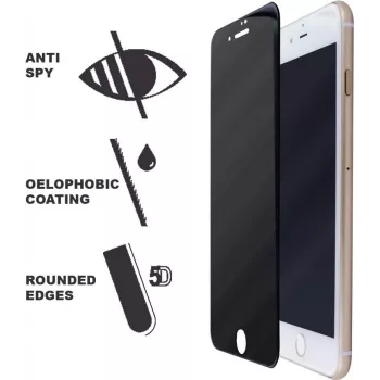 CYOO Privacy 5D grūdintas stiklas, ekrano apsauga Apple iPhone 8 Plus – juodas
