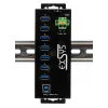 EXSYS USB 3.2 Gen1 7 prievadų pramoninis šakotuvas su DIN bėgio tvirtinimo komplektu ir 15kV ESD apsauga (EX-1187HMVS-2)