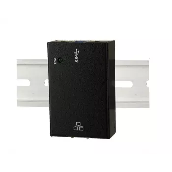 EXSYS EX-1321-WT USB 3.2 Gen1 į Gigabit Ethernet adapteris su DIN bėgio tvirtinimo komplektu, metalinis korpusas