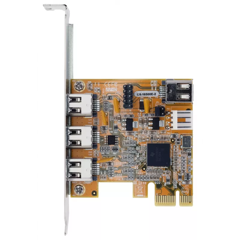 EXSYS EX-16500E-2 FireWire 1394a PCIe plokštė, 3+1 portų, TI lustas