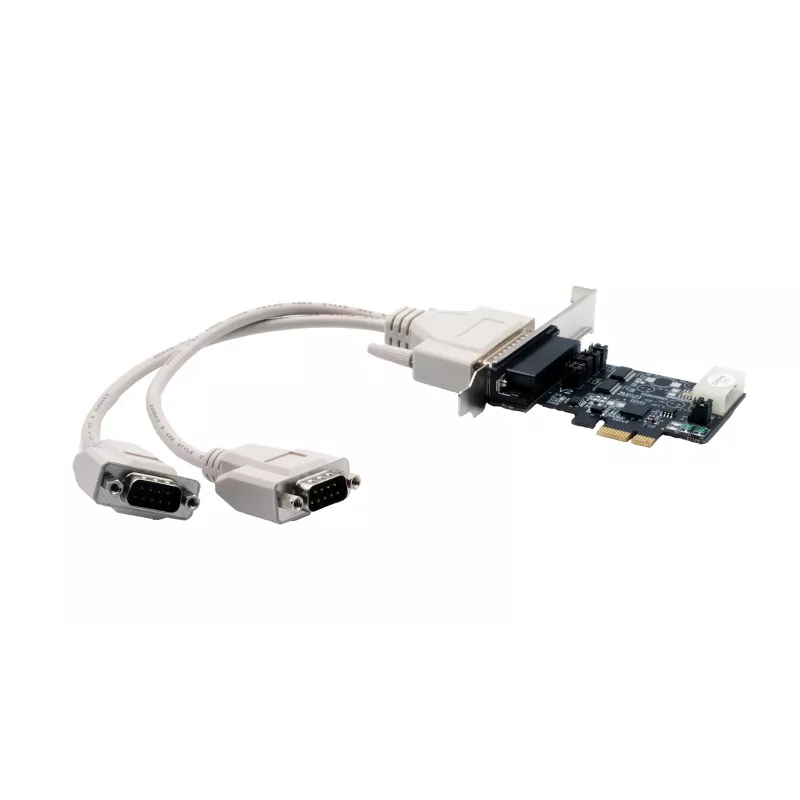 EXSYS EX-46022 PCIe 2S serijinė RS-232 plokštė su aštuonkojo kabeliu (EXAR lustas)