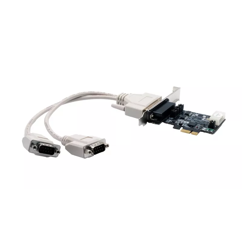 EXSYS EX-46022 PCIe 2S serijinė RS-232 plokštė su aštuonkojo kabeliu (EXAR lustas)