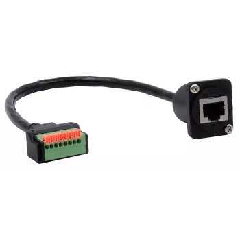 EXSYS EX-49161 D-Type RJ45 moteriškas į 8 kontaktų gnybtų bloką adapteris su mygtuku, CAT.5e, 20 cm