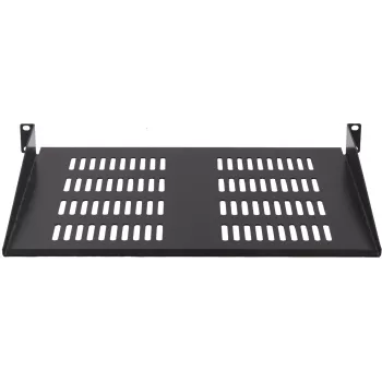 Rockstable RS19-FH18 19 colių 1U fiksuota lentyna, 400 mm gylio, 25 kg apkrovai, juoda