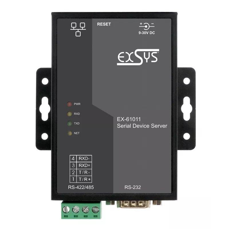 EXSYS EX-61011 nuoseklusis įrenginių serveris RS-232/422/485 į Ethernet