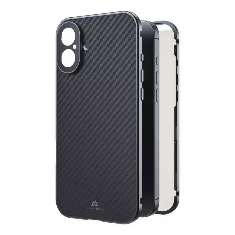 Black Rock Cover 360° Glass dėklas Apple iPhone 16 Plus, Real Carbon (00228105)