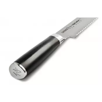 SAMURA Harakiri duonos peilis 230 mm, dantytais ašmenimis, AUS-8 nerūdijantis plienas, juoda ABS rankena