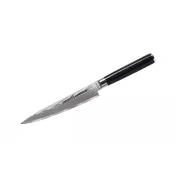 SAMURA Harakiri universali virtuvės peilis 150 mm AUS-8 nerūdijantis plienas juoda rankena