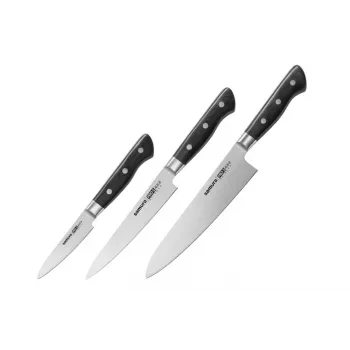 SAMURA PRO-S 3 dalių peilių rinkinys, AUS-8 plienas, G-10 rankenos
