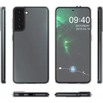 CYOO Ultra plonas silikoninis dėklas Samsung Galaxy S21 Ultra (G998F) telefonui - permatomas CY122245