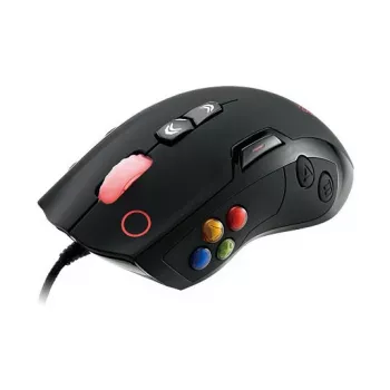 Thermaltake VOLOS juoda lazerinė žaidimų pelė, 6500 DPI, 14 mygtukų, laidinė