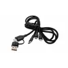 EXSYS EX-K1404 2-in-1 į 3-in-1 USB-C/A į USB-C/Micro B/Lightning nailonu pintas daugiafunkcis įkrovimo ir duomenų kabelis, 1,2 m, juodas