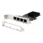 EXSYS EX-6083 PCIe x4 Gigabit Ethernet 4 prievadų Low Profile tinklo plokštė