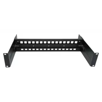 EXSYS DIN-Rail montavimo rinkinys į 19 colių stelažą, 2U, 35mm DIN-Rail, juodas EX-6090