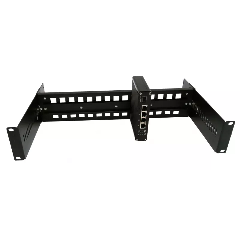 EXSYS DIN-Rail montavimo rinkinys į 19 colių stelažą, 2U, 35mm DIN-Rail, juodas EX-6090