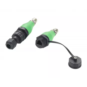 EXSYS EX-49544 M12 X-Code 8 kontaktų kištukas į RJ45 lizdą IP67 pramoninis Ethernet adapteris, 10 Gbps