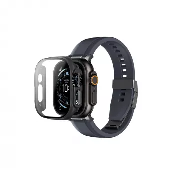 AMAZINGTHING Radix pilno apsaugos dėklas su grūdintu stiklu, skirtas Apple Watch Ultra 3 49mm - juodas