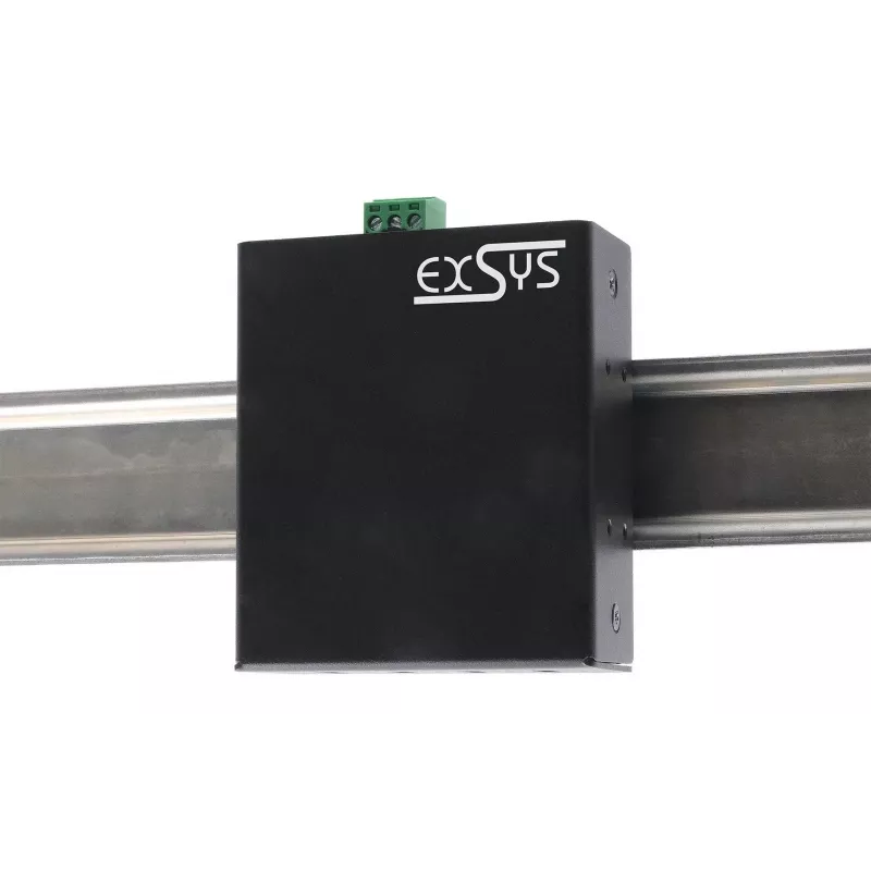 EXSYS EX-12274HMS USB 3.2 Gen 2x1 4 prievadų pramoninis metalinis šakotuvas, 10Gbps, 15KV ESD, sieninis/DIN bėgio montavimas