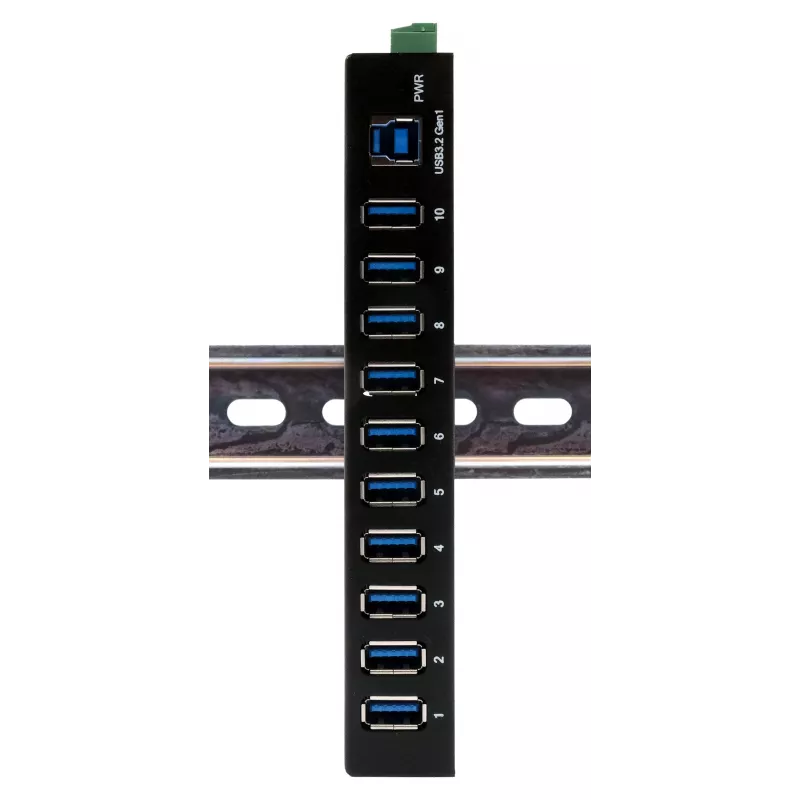 EXSYS EX-11290HMS USB 3.2 Gen 1 10 prievadų šakotuvas su 12V/5A maitinimo šaltiniu