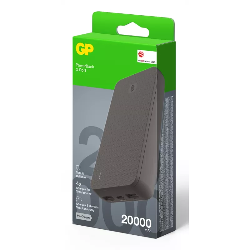 GP PowerBank B+ 20000 mAh juodas GPPBB20BBKBSR554