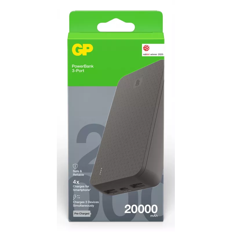 GP PowerBank B+ 20000 mAh juodas GPPBB20BBKBSR554