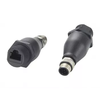EXSYS EX-49504 M12 A-Code 8-Pin vyriškas į RJ45 moteriškas pramoninis Ethernet adapteris, IP67