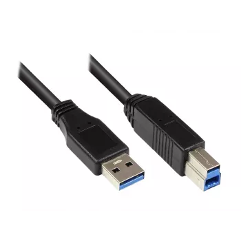 EXSYS USB 3.0 kabelis Type-A male į Type-B male 1,0 m juodas EX-K1503
