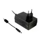 MEAN WELL GSM36E12-P1J medicininis maitinimo adapteris, 12V DC 3A 36W, EU kištukas, 2,1x5,5mm DC lizdas