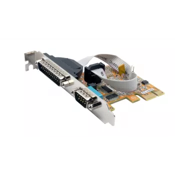EXSYS EX-44083 PCIe 2 prievadų RS-232 nuosekliosios sąsajos plokštė, ASIX AX99100, DB9, žemo profilio