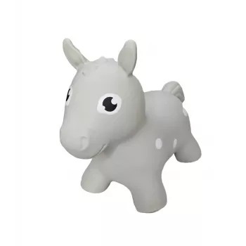 Gerardo's Toys pilkas arkliukas šokdynė vaikams nuo 12 mėn., pripučiamas su pompa, atlaiko 50 kg, vidui ir laukui