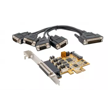 EXSYS EX-44354 4 prievadų PCIe RS-232 nuosekliosios sąsajos plokštė su žemo profilio laikikliu, FTDI lustas