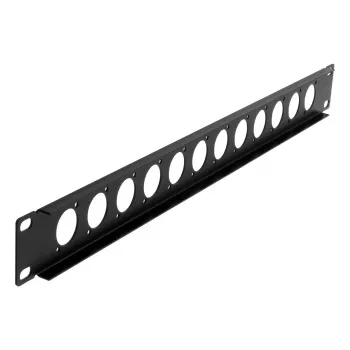 EXSYS EX-49298 19 inch 1U stelažo panelis su 12 D-Type išpjovomis, juodas