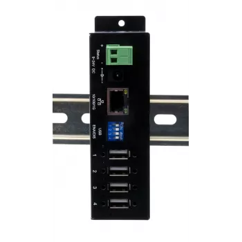 EXSYS EX-6003HMVS-POE-ON 4 prievadų USB 2.0 serveris per Gigabit Ethernet tinklą su PoE, 15KV ESD apsauga